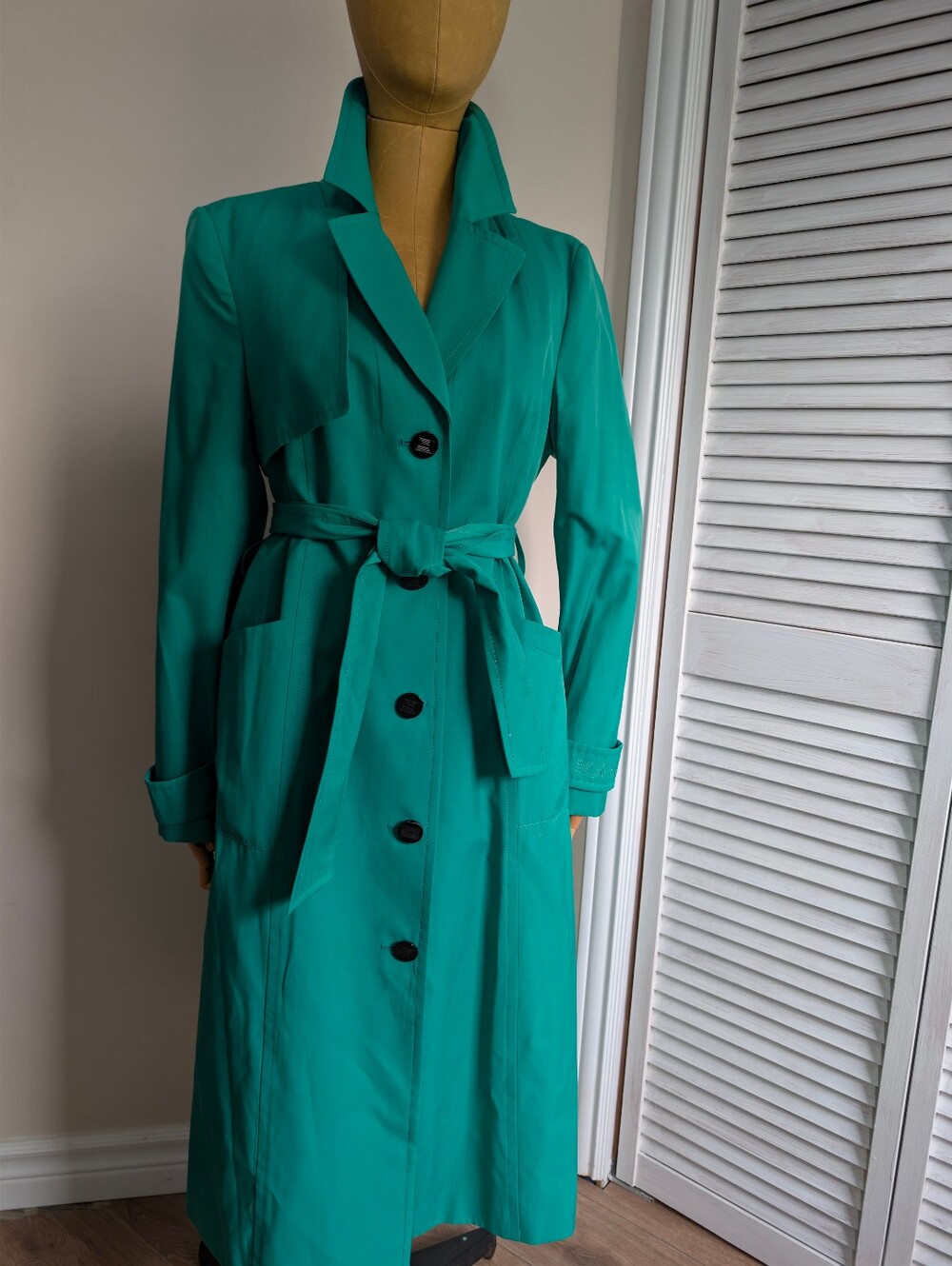 Karl Lagerfeld Women's Teal Trench Coat Dress